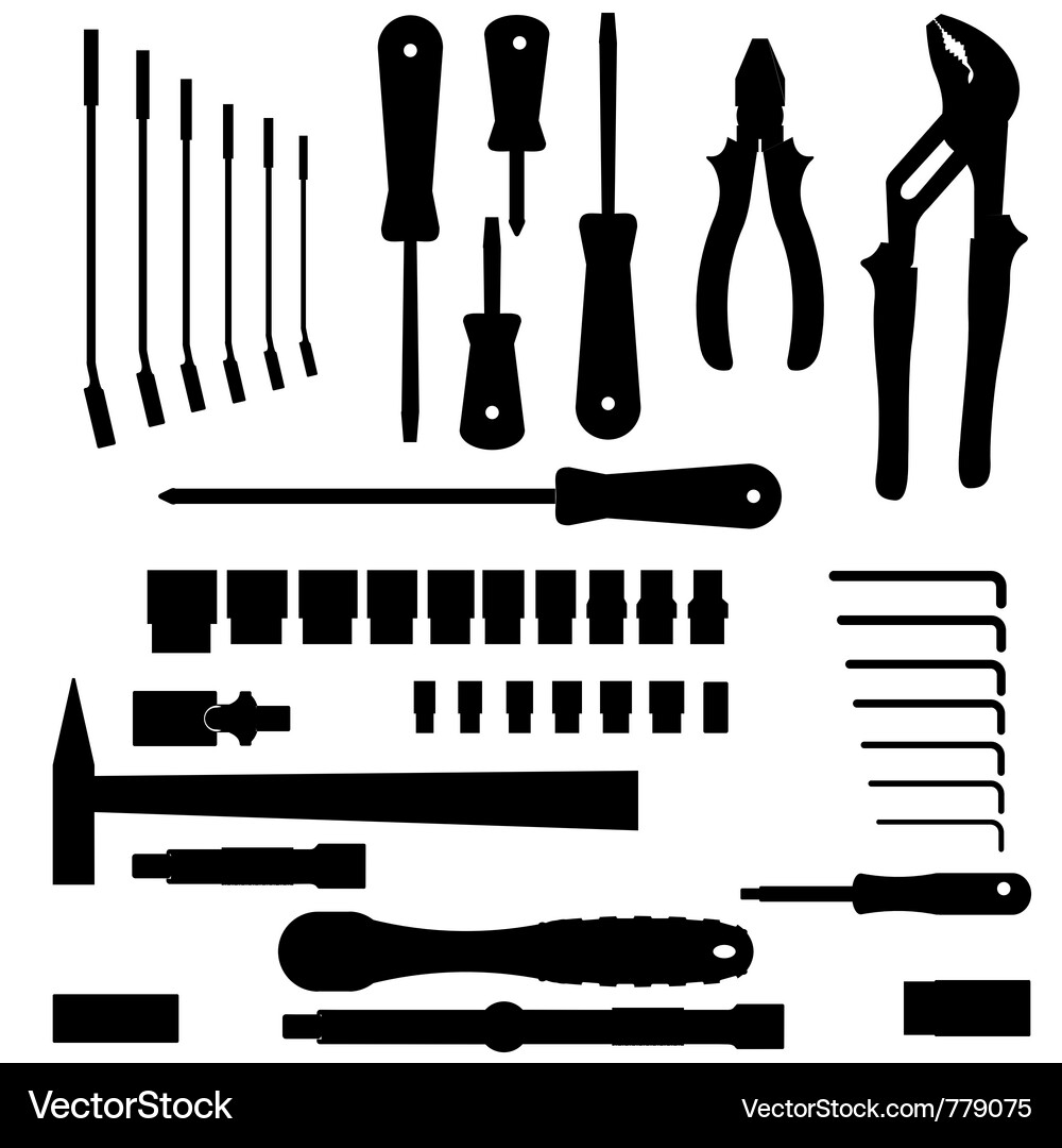 Tool Set Collection Vector Image