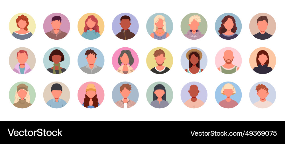 User avatars in circles vector image