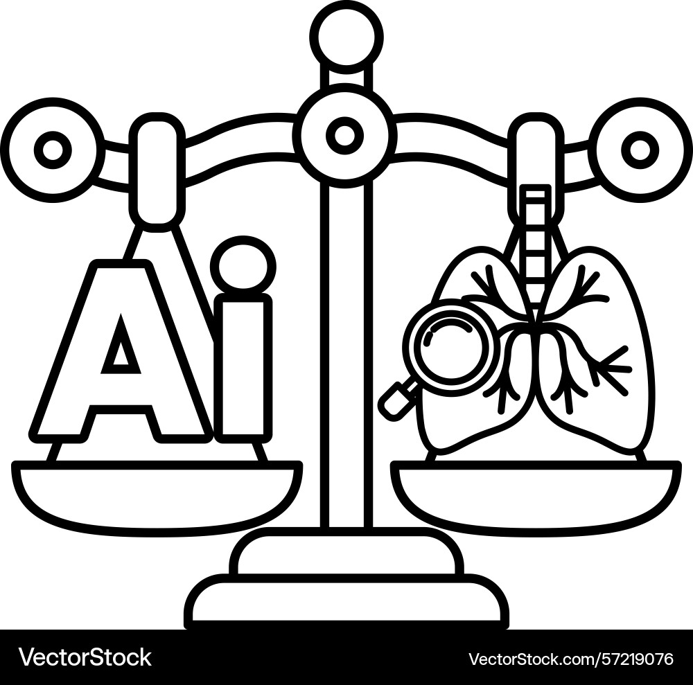 A scale with the letters ai on one side vector image
