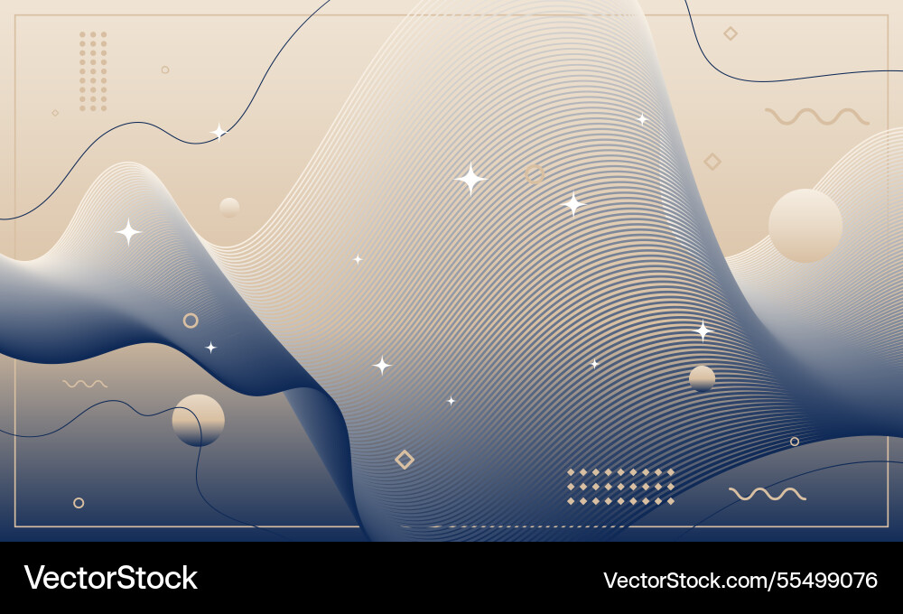 Abstract geometric background of flowing element vector image