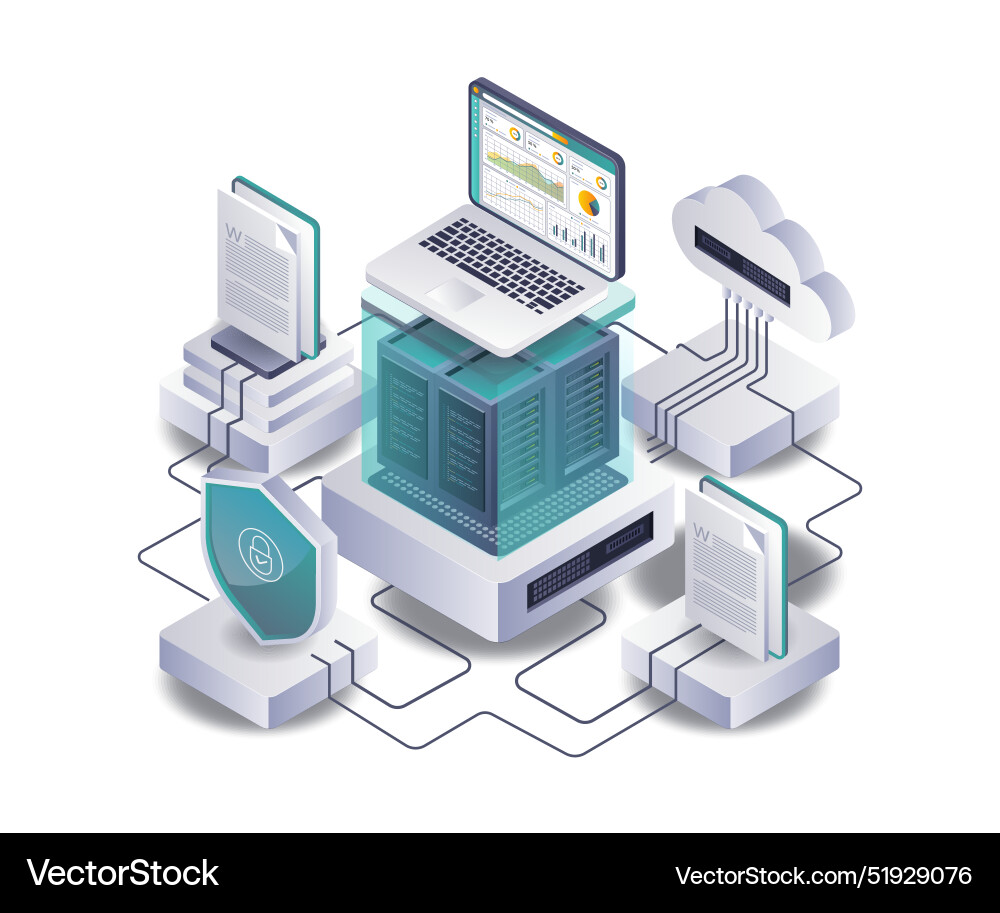 Analyse von Datenserver-Management-Sicherheitsnetzwerken Analyse von Datenserver-Management-Sicherheitsnetzwerken vektorbild