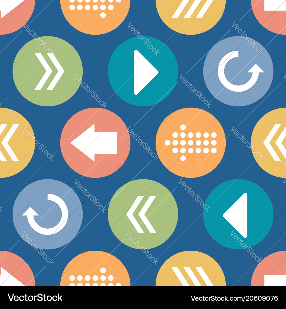 Colorful arrow circles seamless pattern vector image