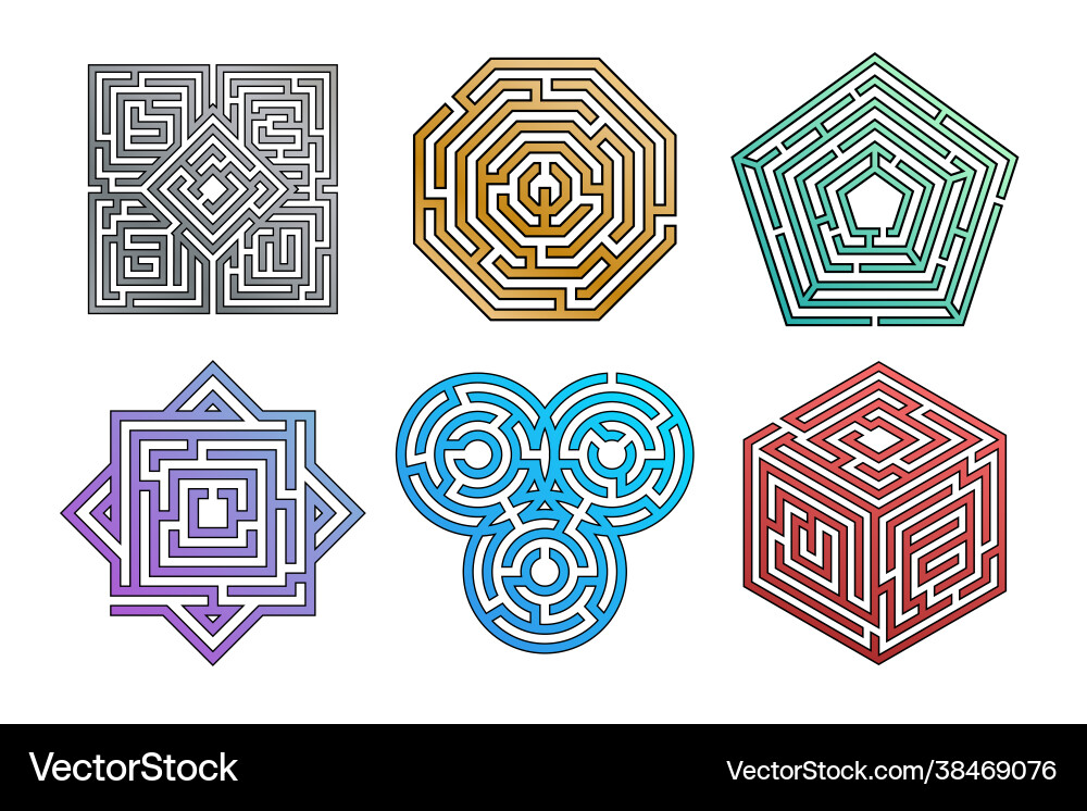 Complex Maze Puzzle - Finding the Way vector image