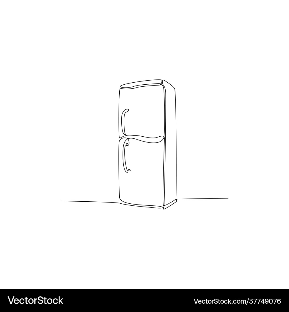 Continuous line refrigerator machine Vector Image
