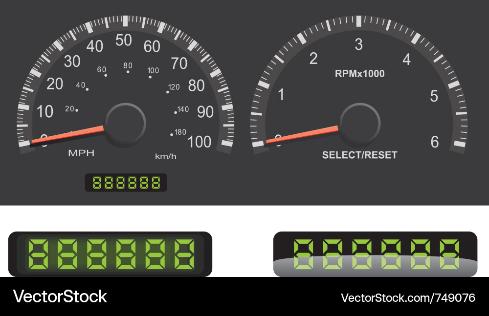 Dashboard Speedometer Gauge Vector Image