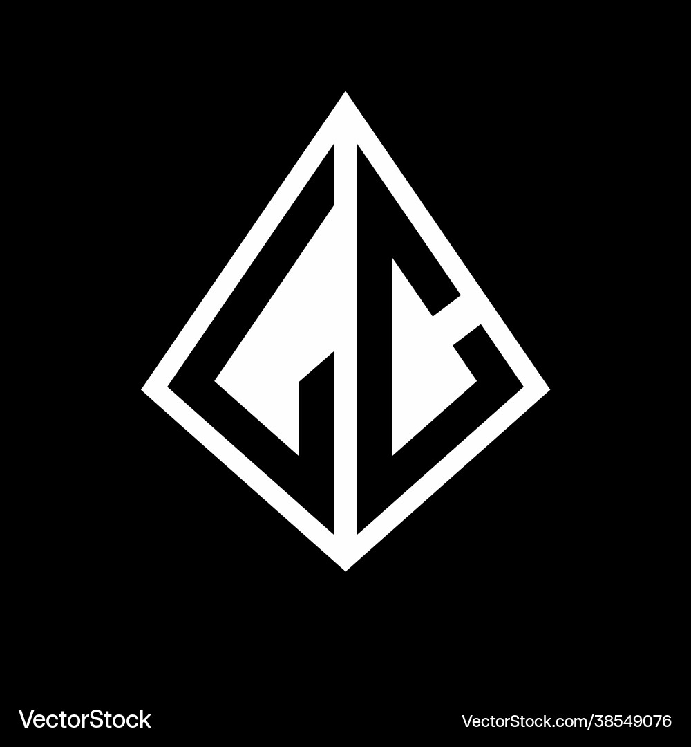 Lc logo letters monogram with prisma shape design Lc logo letters monogram with prisma shape design vector image