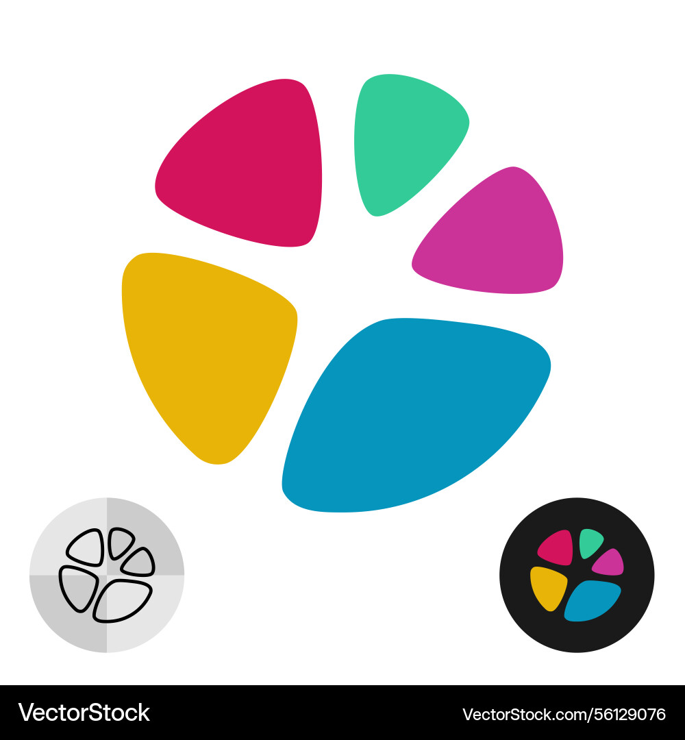 Pie chart stylized logo with rounded segment parts Pie chart stylized logo with rounded segment parts vector image