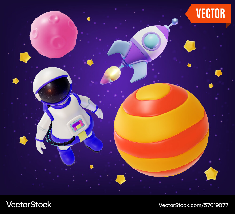 3d space exploration concept astronaut floating Vector Image
