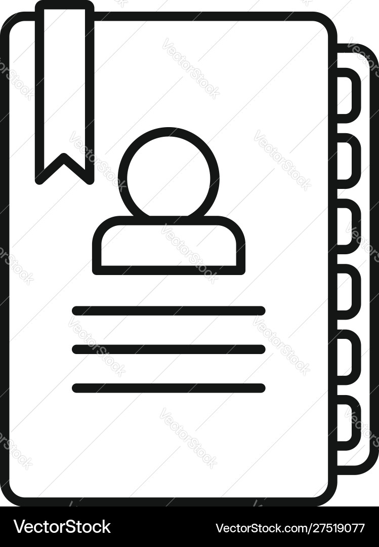 Admin notebook icon outline style Vector Image