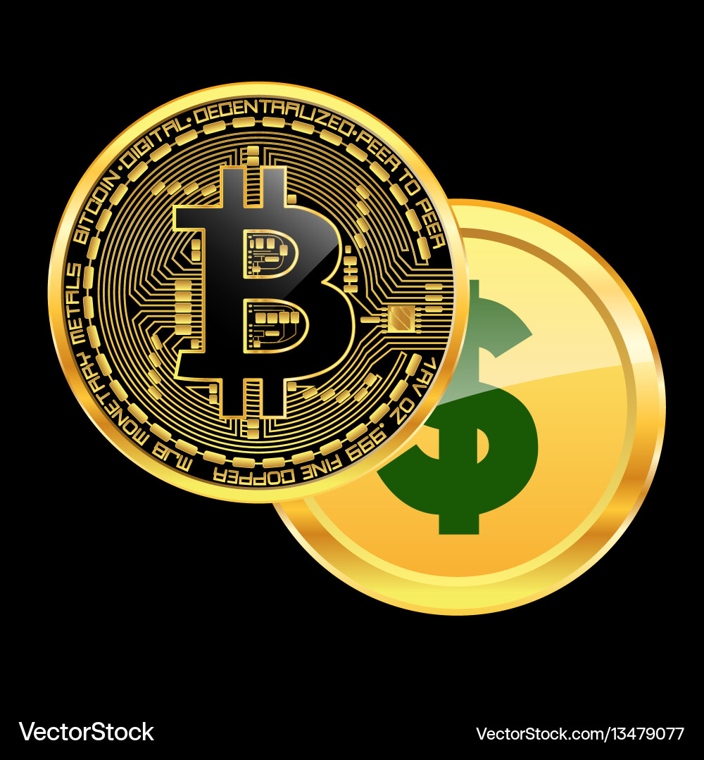 Bitcoin vs. Dollar: Crypto Exchange – Royalty-Free Vector | VectorStock