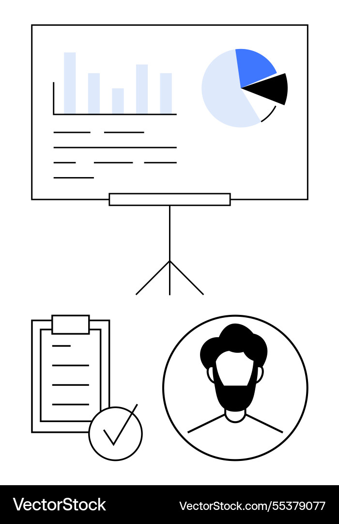Business presentation setup with chart analysis Business presentation setup with chart analysis vector image