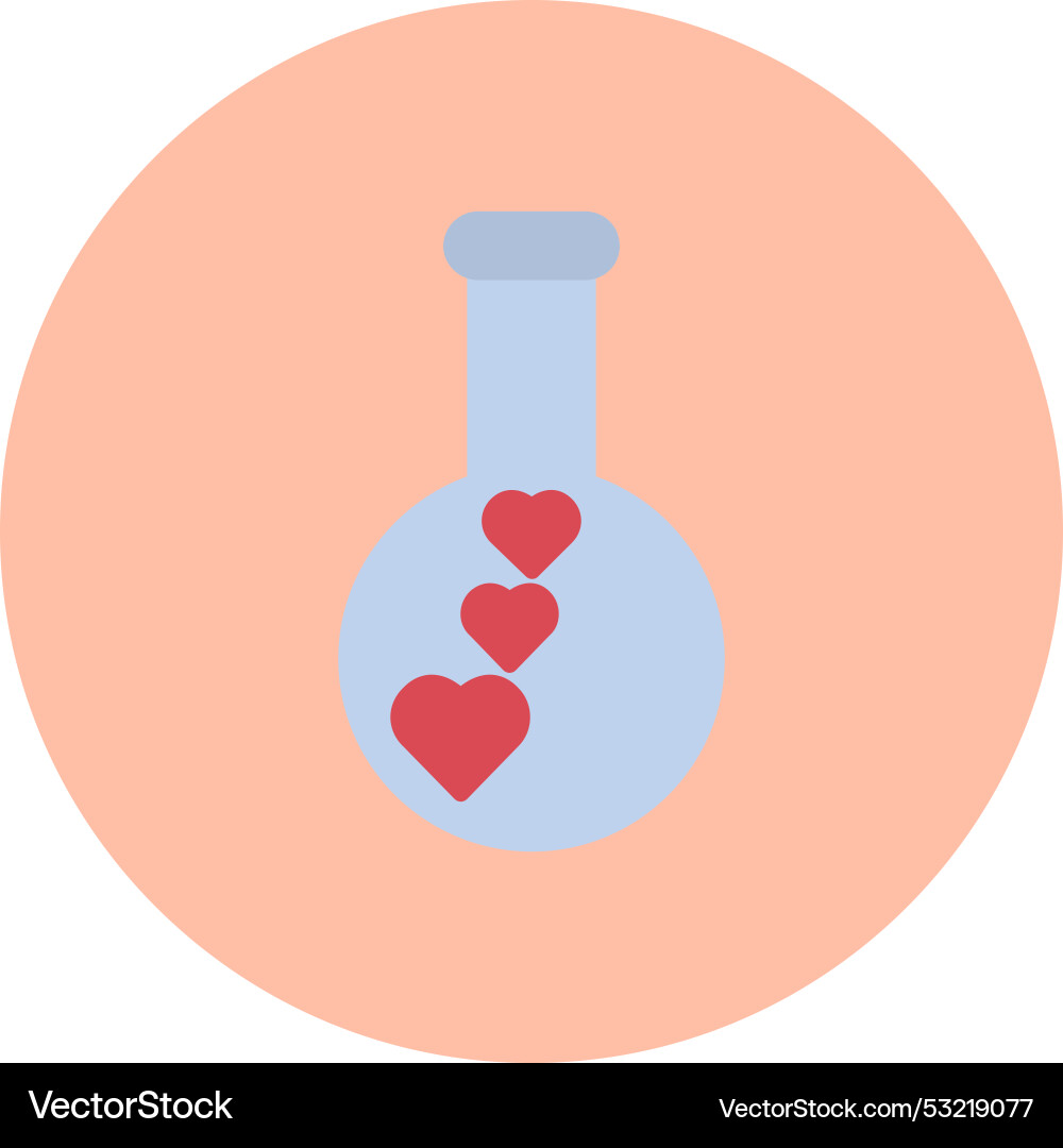 Flask flat circle icon Vector Image