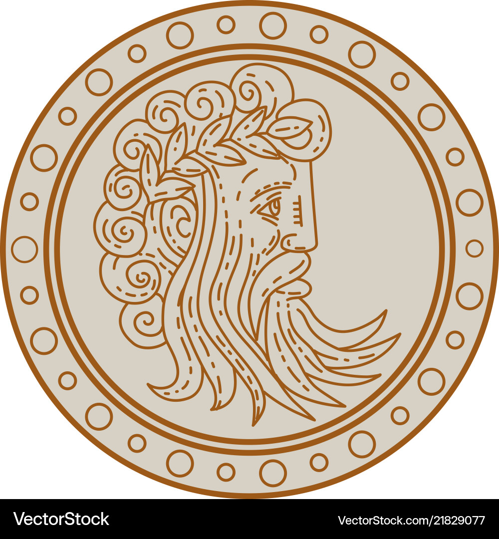 Jupiter - Roman God Line Art – Royalty-Free Vector | VectorStock, image size:1000x1080