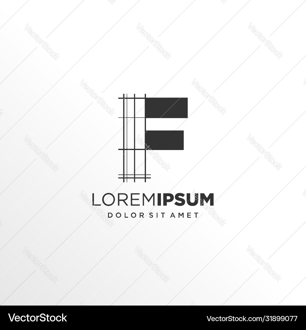 Letter f logo design with architecture element Letter f logo design with architecture element Vector Image