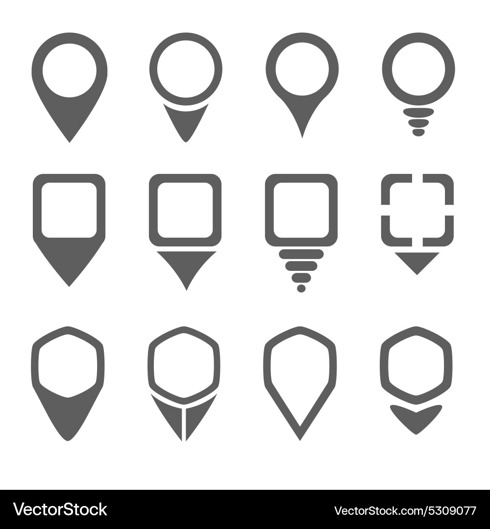 Map Pointer Icons - Set vector image
