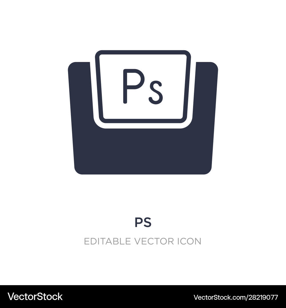 Ps icon on white background simple element from Vector Image