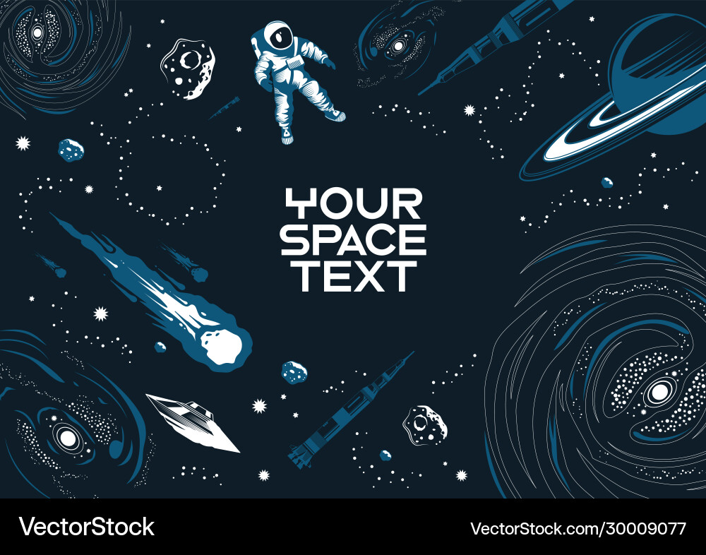 Space Elements Frame Vector Image