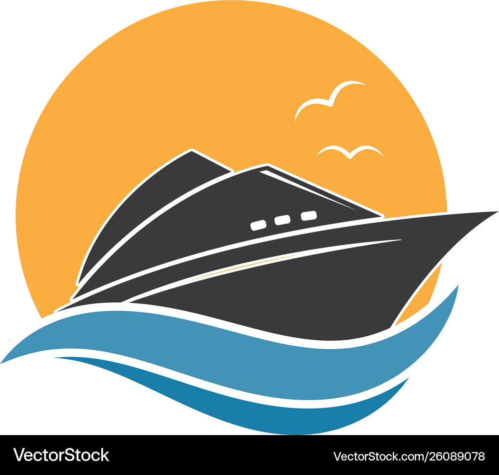 Cruise Ship Logo Concept – Royalty-Free Vector | VectorStock, image size:1000x952