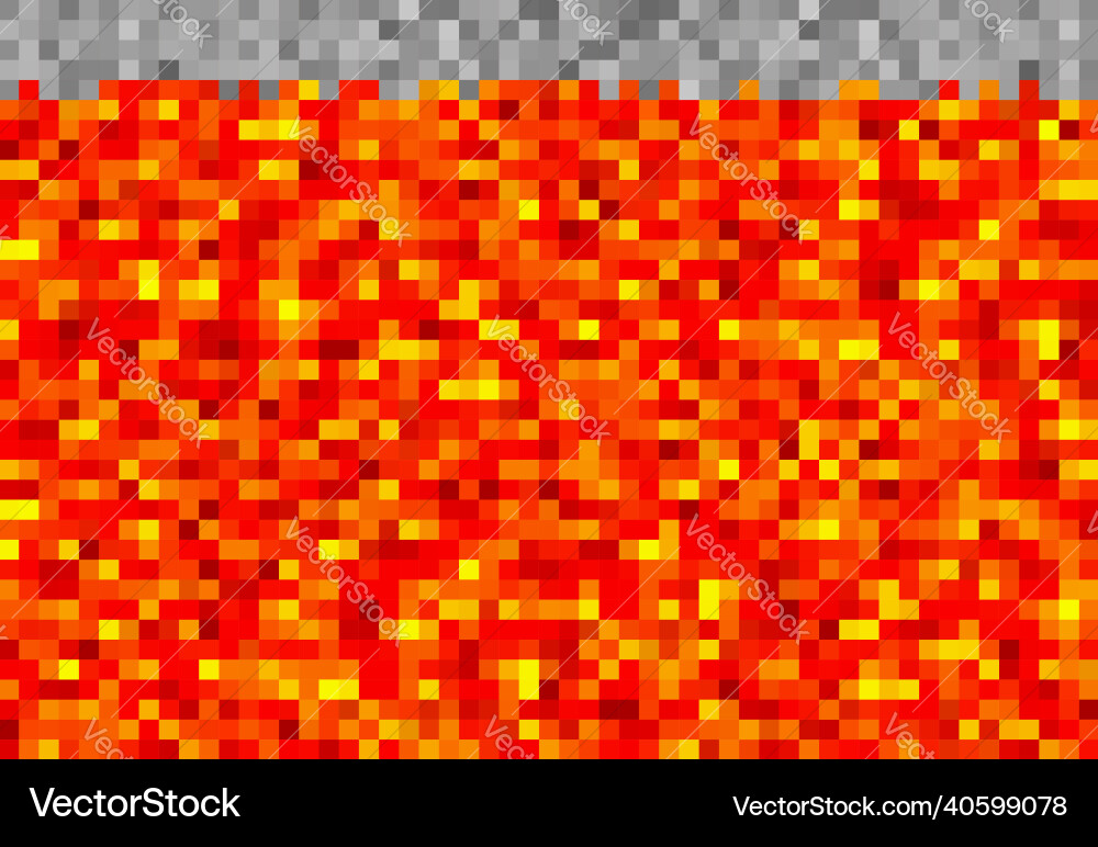 Cubic pixel lava magma blocks pattern game Cubic pixel lava magma blocks pattern game vector image