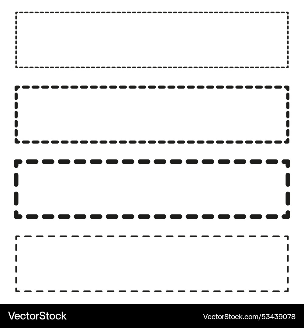 Dashed line frame dotted rectangle outline simple vector image