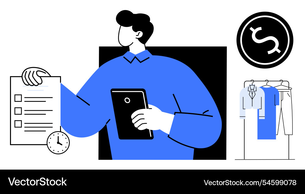 Efficient time management for inventory control Efficient time management for inventory control vector image
