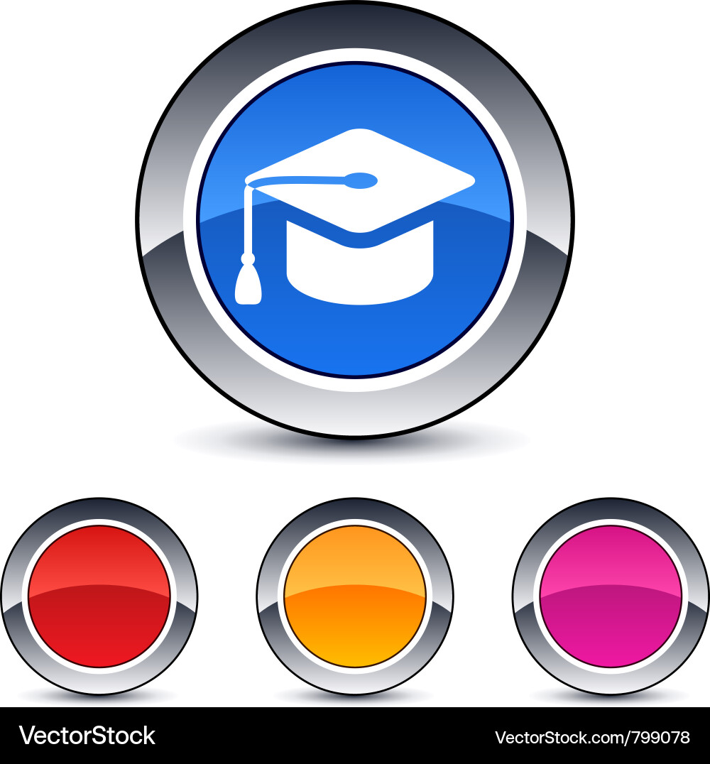 Graduation Button Set Vector Image
