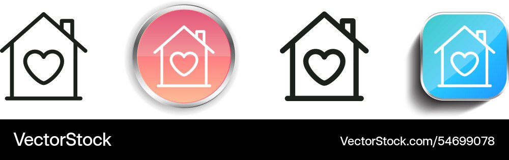 Home icon thin linear regular and button style Home icon thin linear regular and button style Vector Image