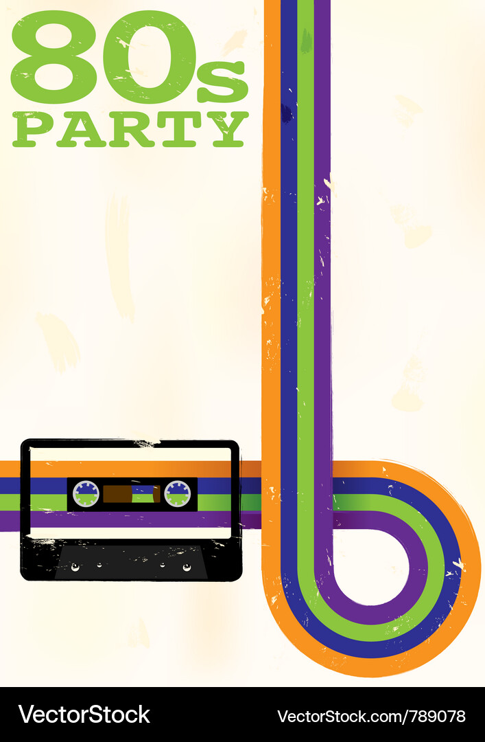 Retro 80s Party Poster Vector Image