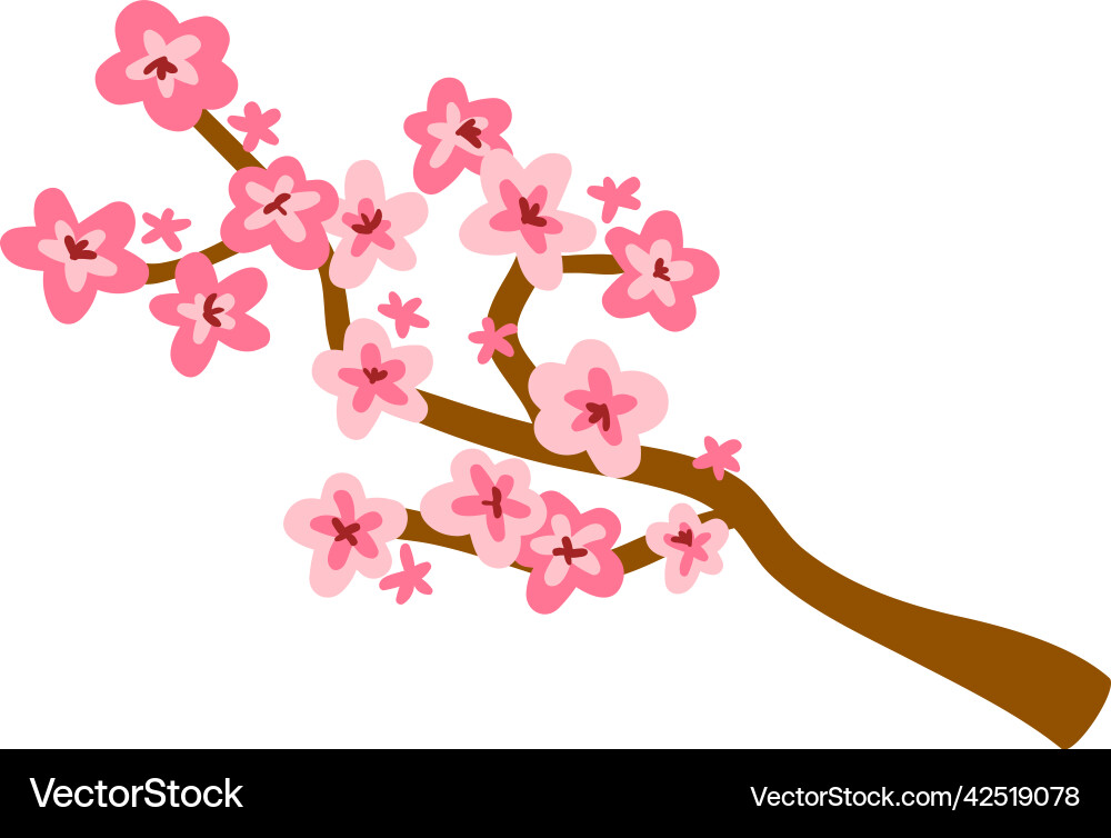 Sakura tree branch composition vector image