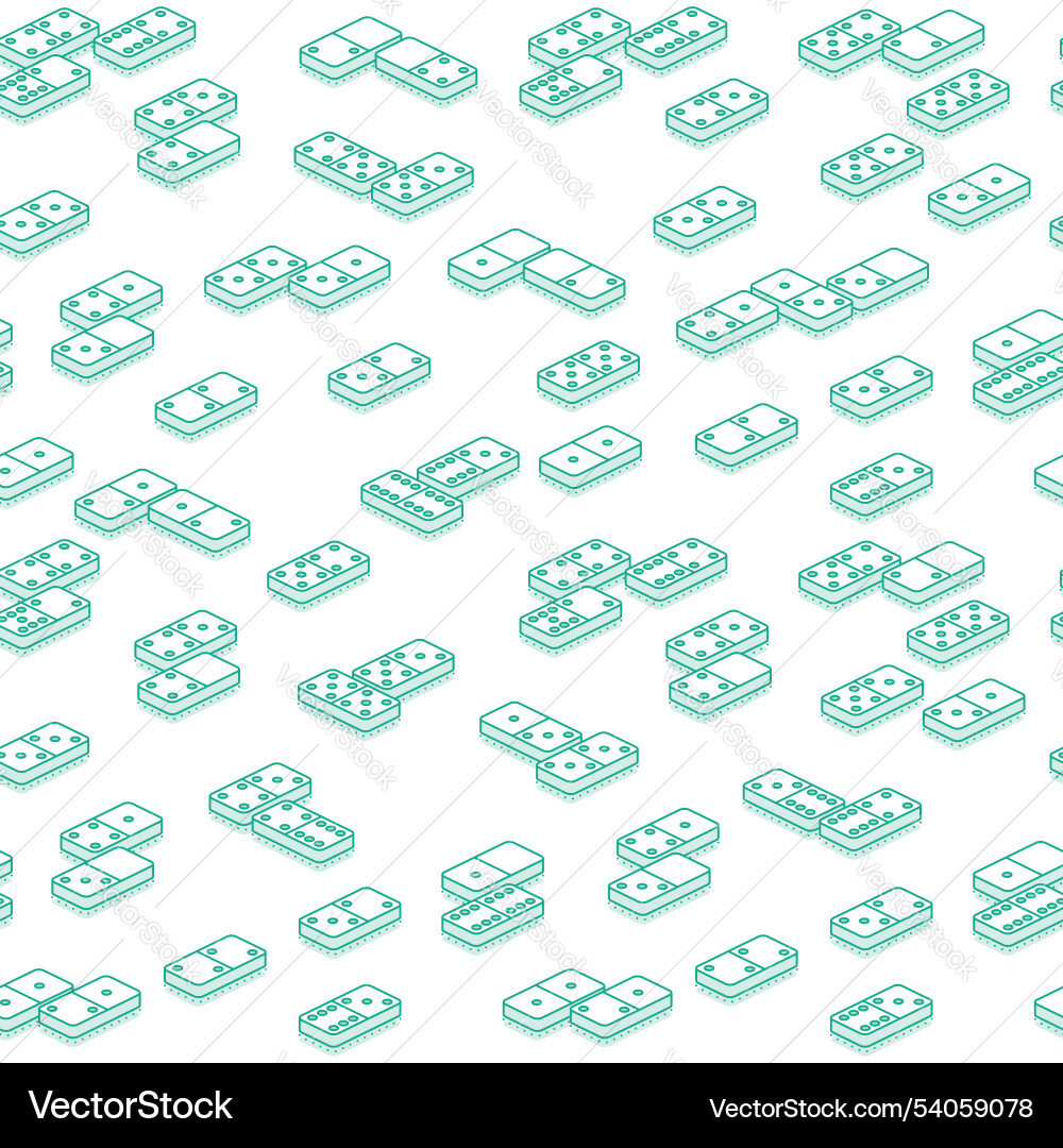 Seamless pattern with isometric domino outline Vector Image