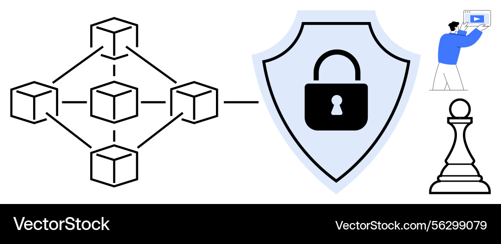 Data security with blockchain network Data security with blockchain network vector image