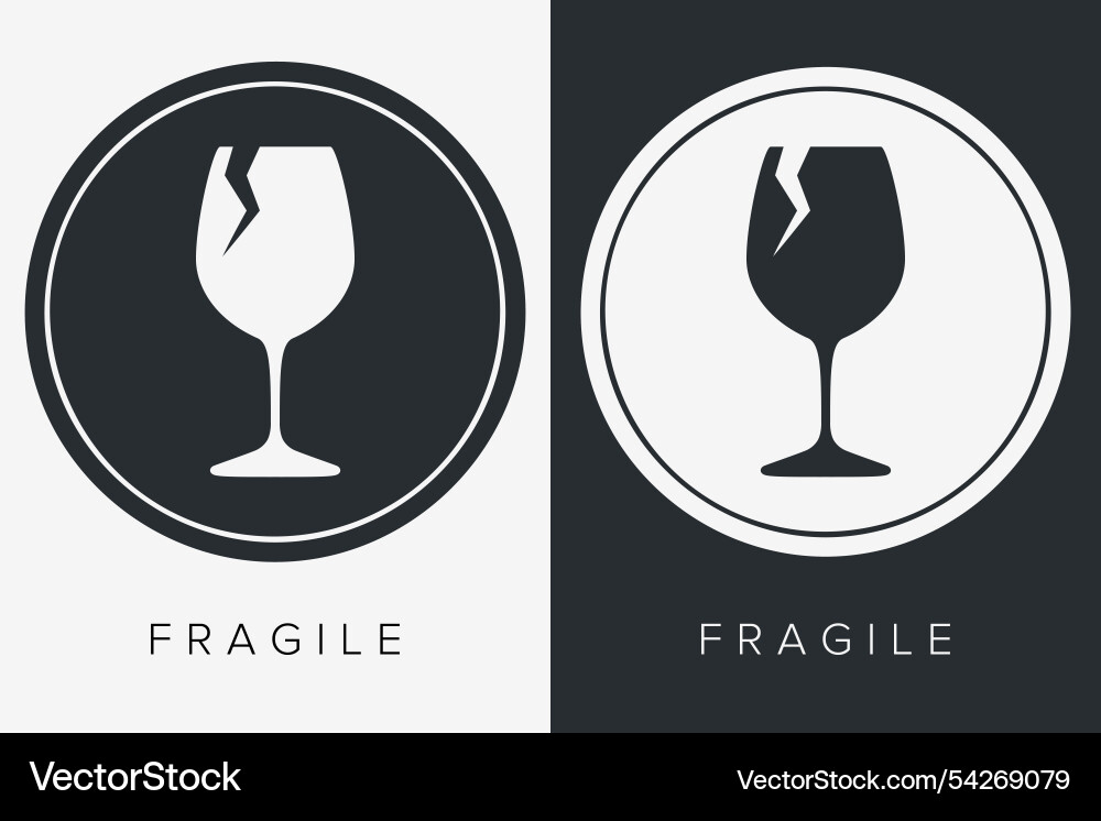 Fragile handle with care packaging symbol use vector image