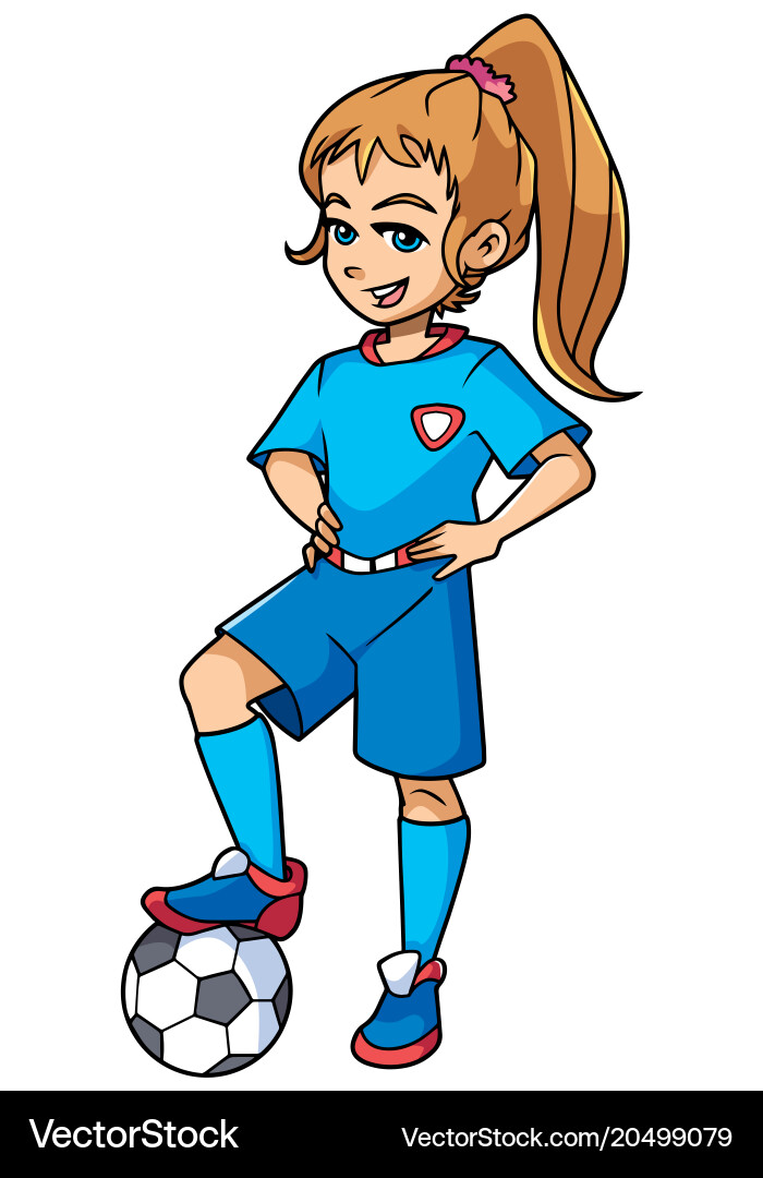 Girl with Football vector image
