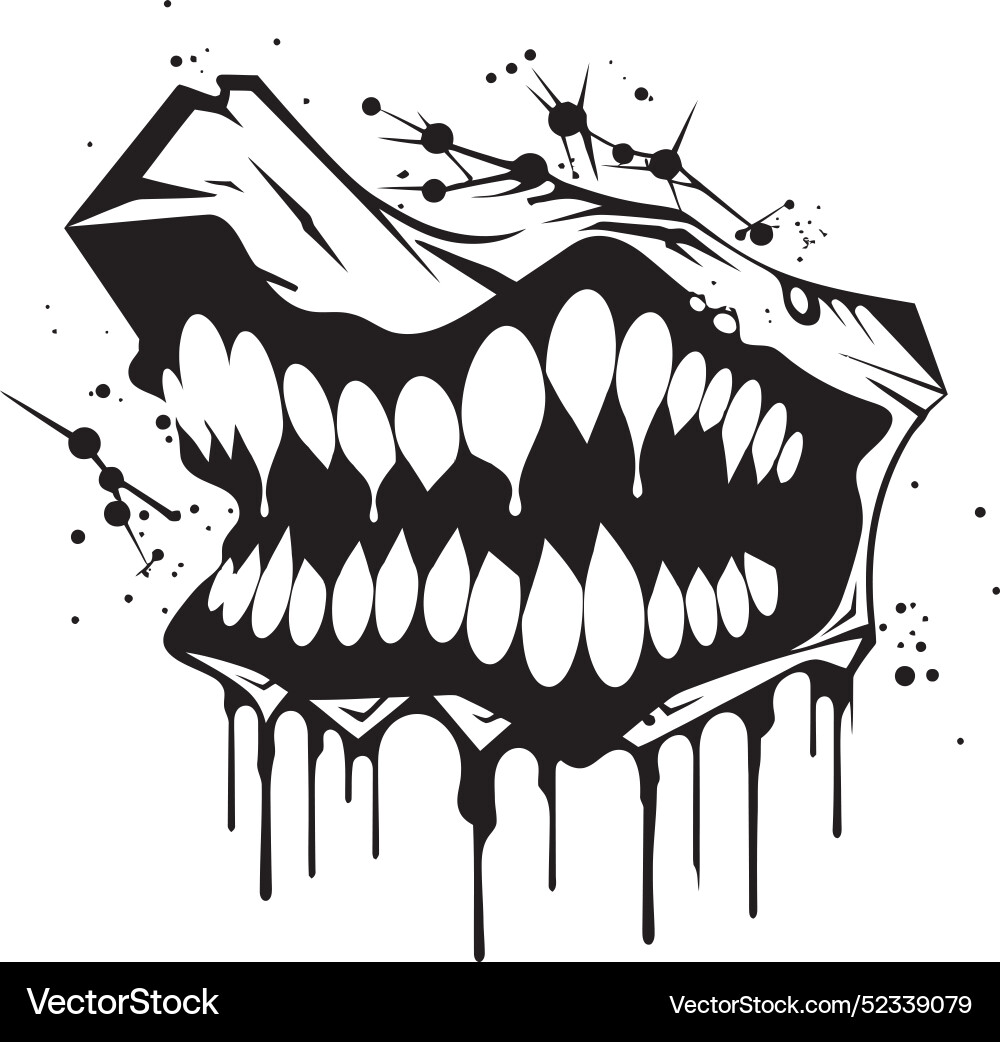 Ink symphony broken teeth elegance Royalty Free Vector Image