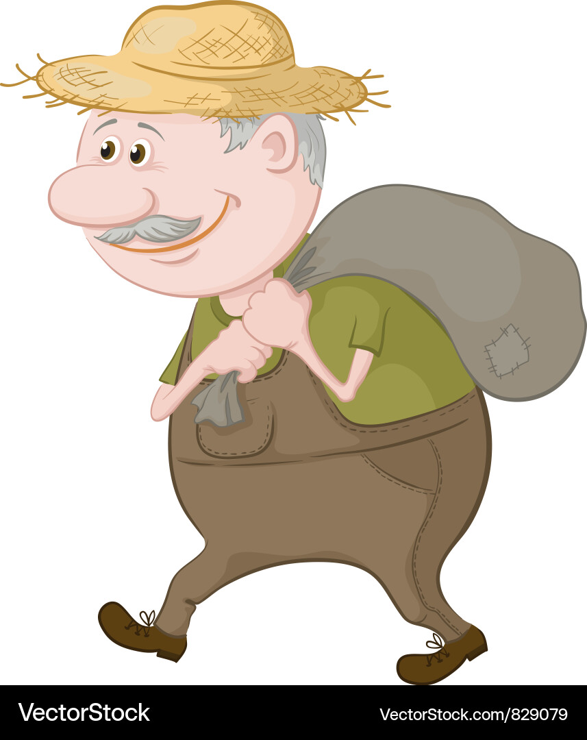 Man Walking with a Bag vector image