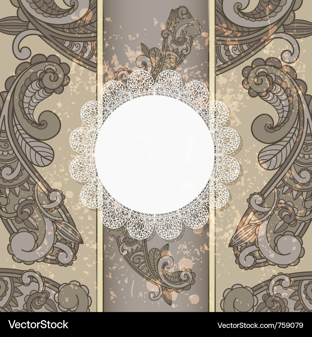 Menu with paisley pattern Vector Image