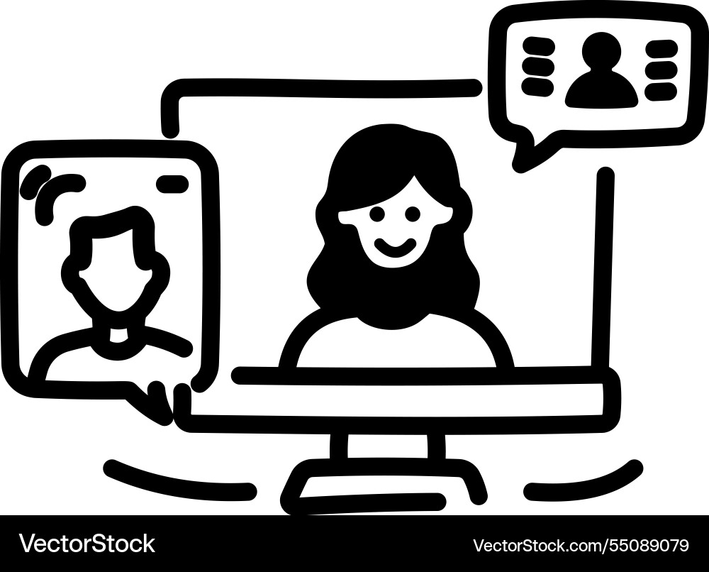 Online lecture vector image