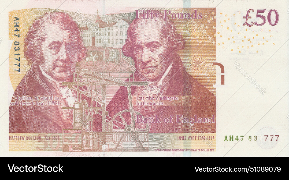 Reverse high poly pixel mosaic banknote gb Vector Image