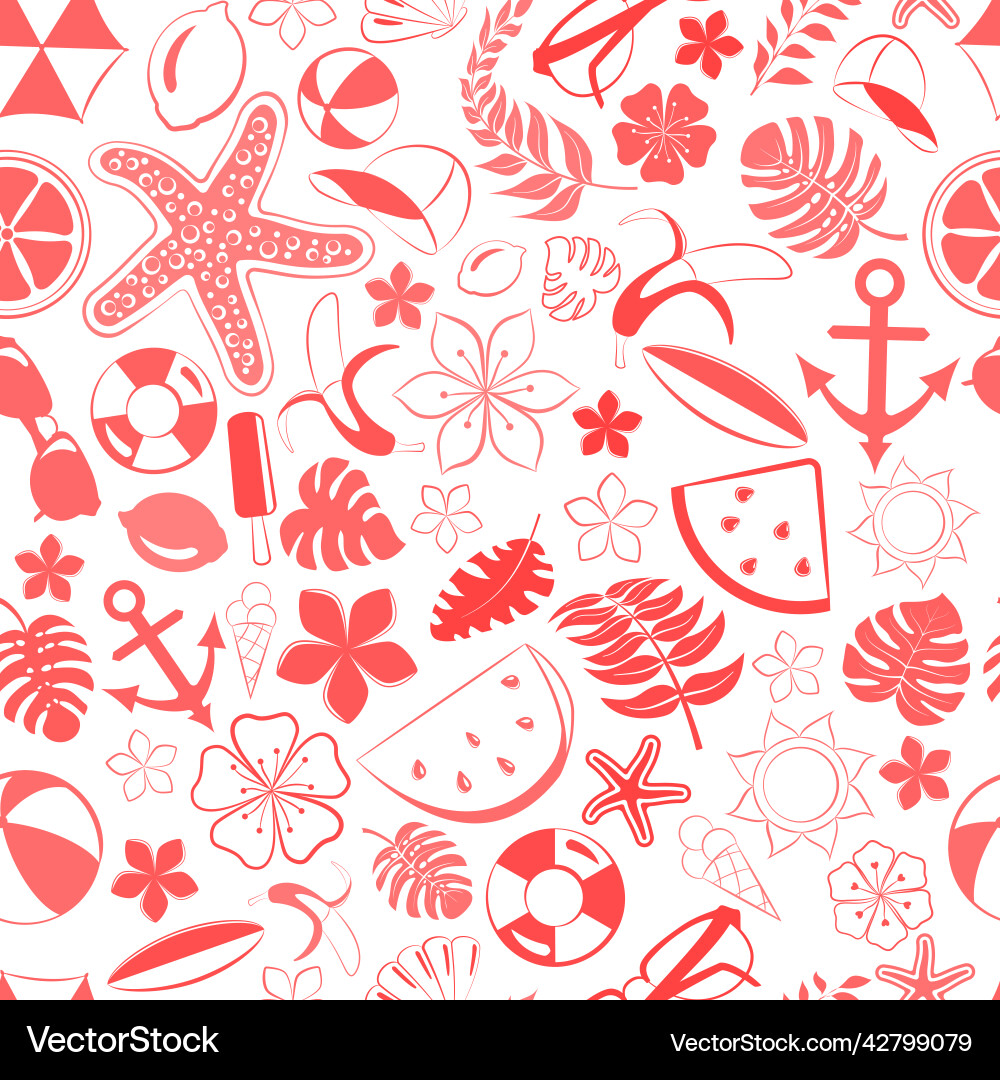 Seamless pattern with summer symbols Vector Image