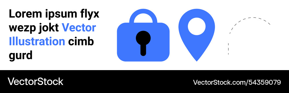 Secure location and navigation concept with lock Secure location and navigation concept with lock vector image