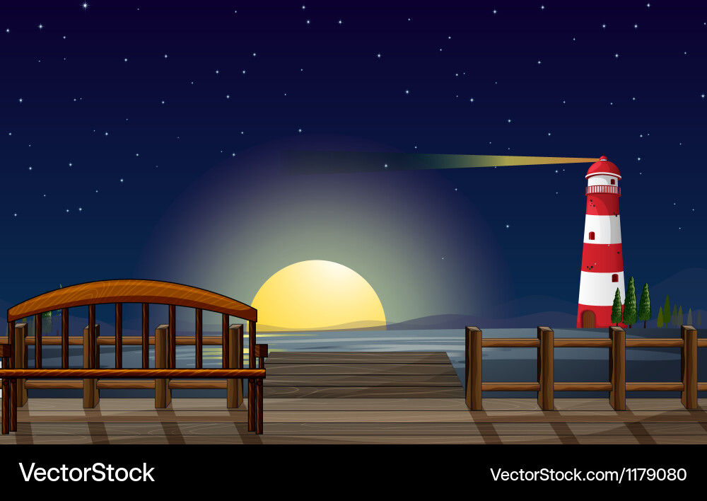 A port with view of the parola Vector Image