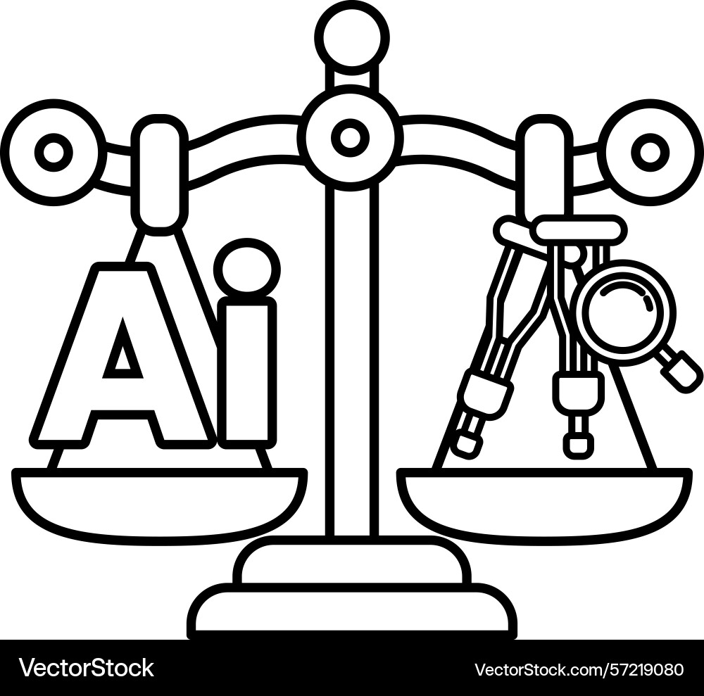 A scale with the letters ai A scale with the letters ai vector image