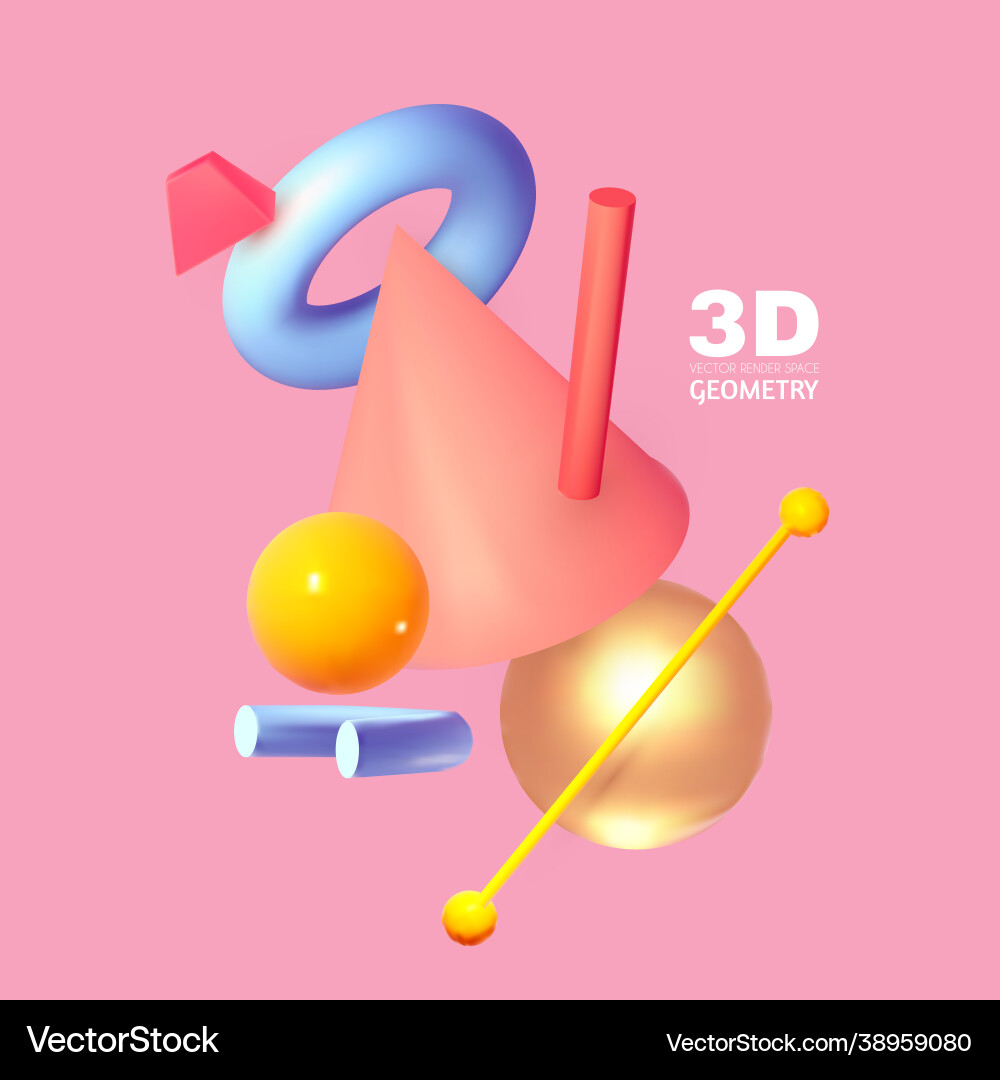 Abstract 3d geometric render background realistic Abstract 3d geometric render background realistic vector image