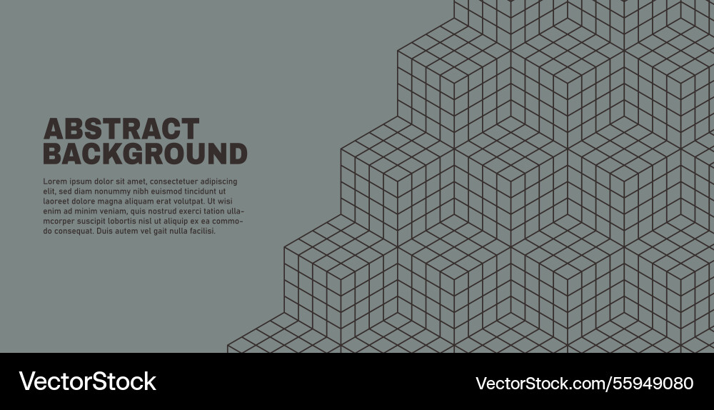 Abstract geometric background with linear 3d cubes Abstract geometric background with linear 3d cubes vector image