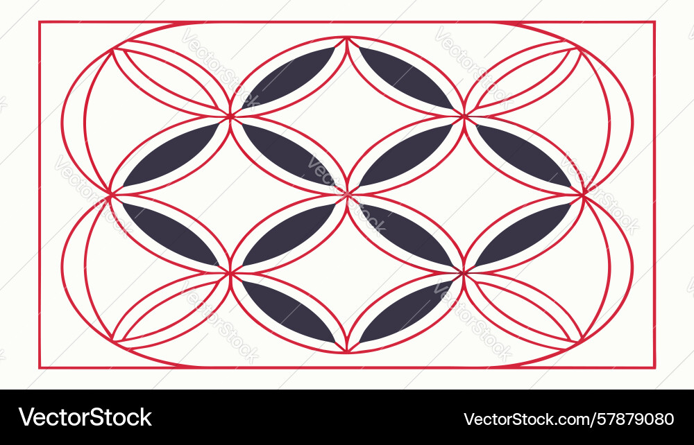 Abstract overlapping ovals retro geometric Vector Image
