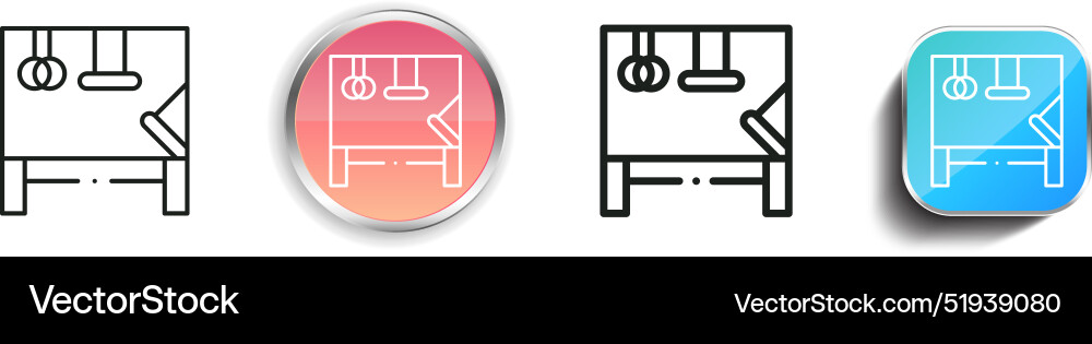 Cadillac icon thin linear regular and button Cadillac icon thin linear regular and button vector image