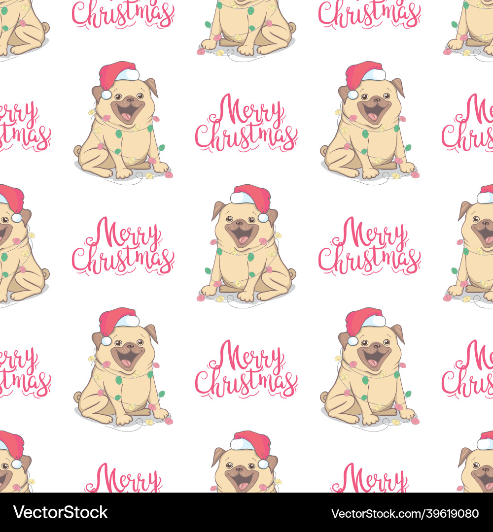 Christmas seamless pattern with the image vector image