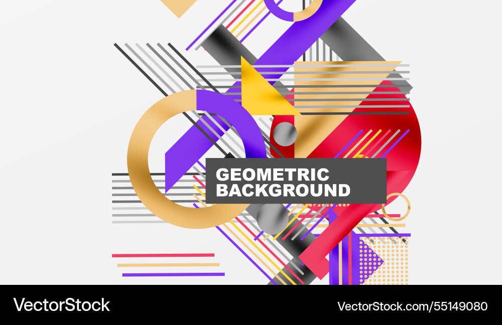 Circles triangles squares rings and lines Circles triangles squares rings and lines Vector Image