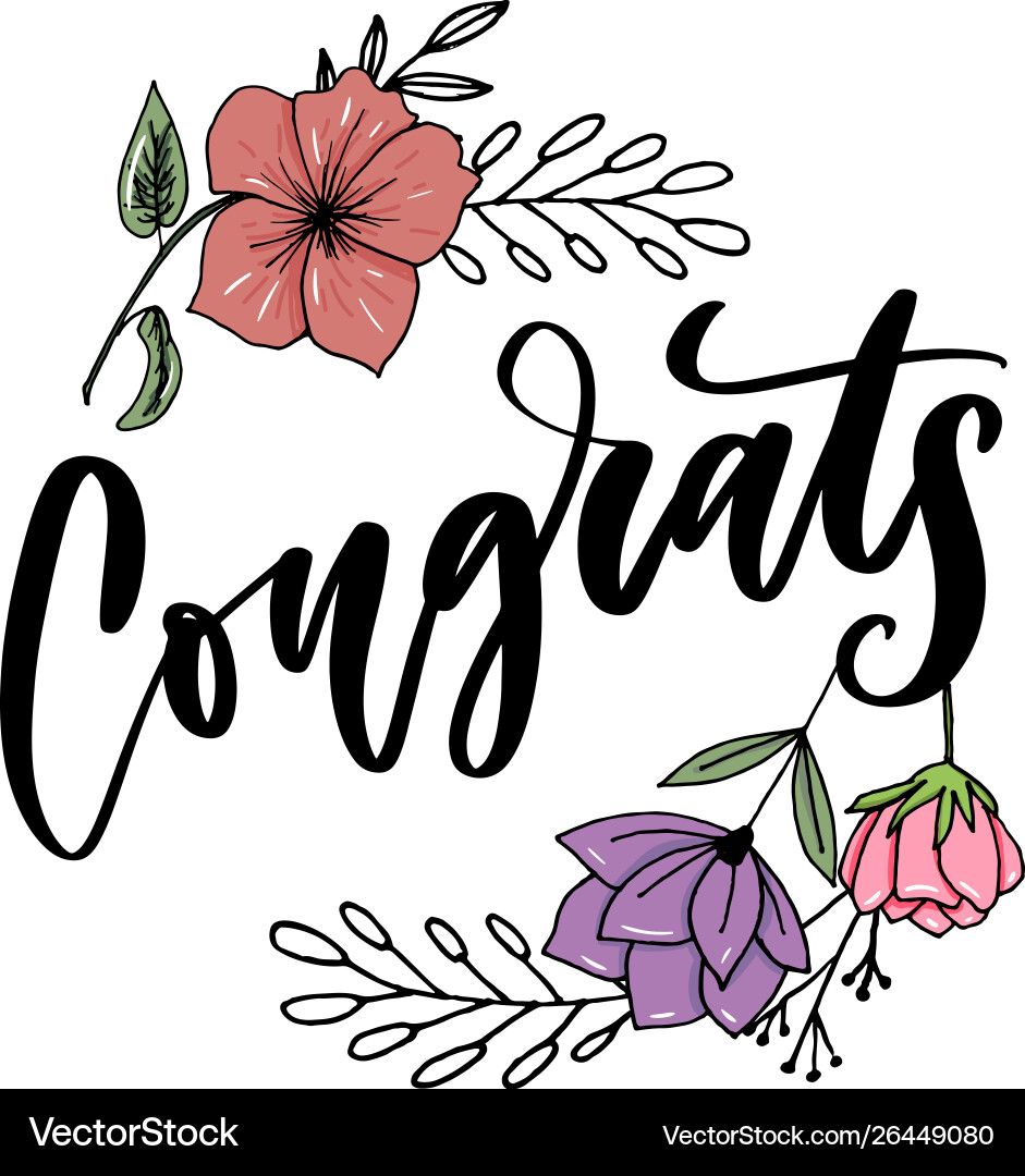 Congrats hand written lettering Congrats hand written lettering vector image