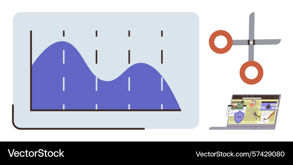 Data analysis and mapping with chart scissors Data analysis and mapping with chart scissors vector image